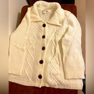 Ivory 3/4 sleeve cardigan